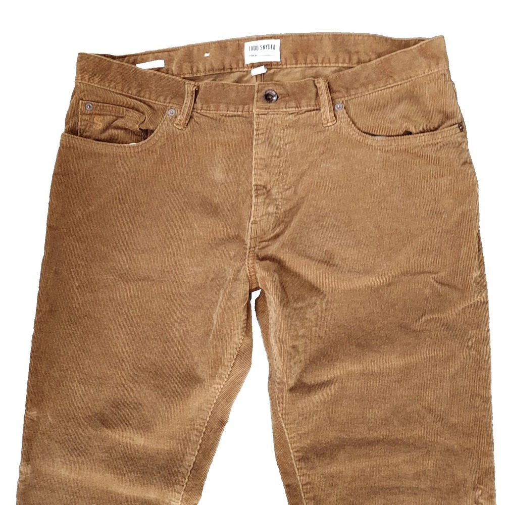 Todd Snyder Corduroy Pants Men's 34 X 30" Brown Slim Fit 5 Pocket Stretch